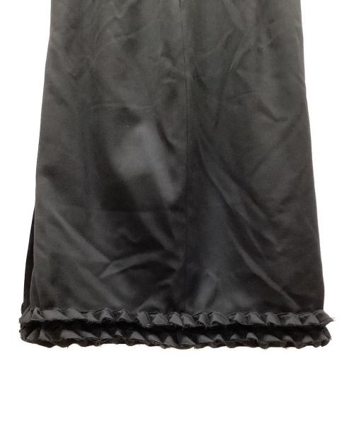 Yves Saint Laurent（イヴサンローラン）Yves Saint Laurent (イヴサンローラン) フリルコクーンスカート ブラック サイズ:34の古着・服飾アイテム
