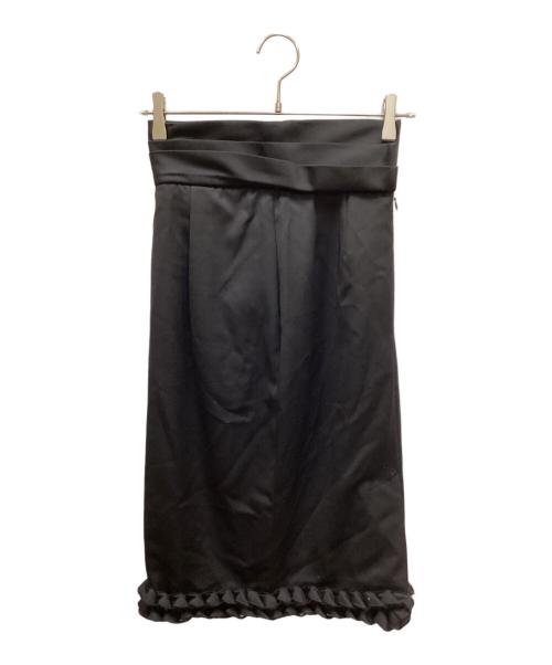 Yves Saint Laurent（イヴサンローラン）Yves Saint Laurent (イヴサンローラン) フリルコクーンスカート ブラック サイズ:34の古着・服飾アイテム