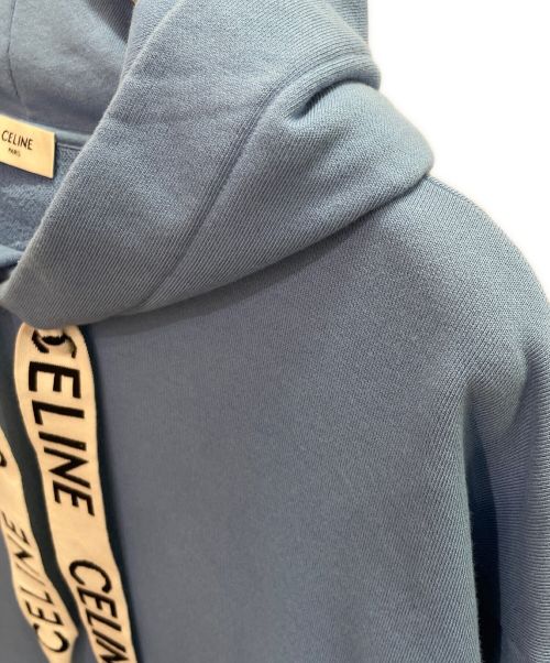 CELINE（セリーヌ）CELINE (セリーヌ) ルーズ フーディー スカイブルー サイズ:XLの古着・服飾アイテム