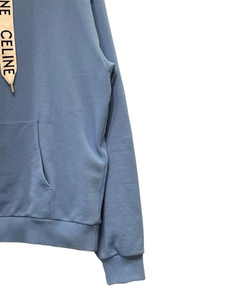 CELINE（セリーヌ）CELINE (セリーヌ) ルーズ フーディー スカイブルー サイズ:XLの古着・服飾アイテム