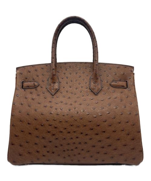 HERMES（エルメス）HERMES (エルメス) バーキン 30/ゴールド金具/オーストリッチ/ブラウン/□G刻印 ブラウン サイズ:30の古着・服飾アイテム