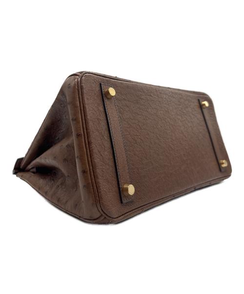 HERMES（エルメス）HERMES (エルメス) バーキン 30/ゴールド金具/オーストリッチ/ブラウン/□G刻印 ブラウン サイズ:30の古着・服飾アイテム