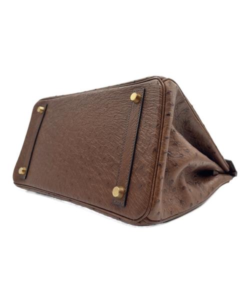 HERMES（エルメス）HERMES (エルメス) バーキン 30/ゴールド金具/オーストリッチ/ブラウン/□G刻印 ブラウン サイズ:30の古着・服飾アイテム