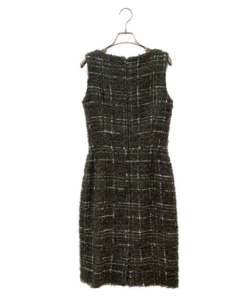 Christian Dior（クリスチャン ディオール）Christian Dior (クリスチャン ディオール) ミックスニットワンピース カーキ サイズ:34の古着・服飾アイテム