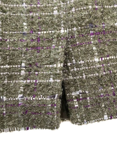 Christian Dior（クリスチャン ディオール）Christian Dior (クリスチャン ディオール) ミックスニットワンピース カーキ サイズ:34の古着・服飾アイテム