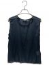 中古・古着 CHANEL (シャネル) Ribbon see through blouse ネイビー×ブラック サイズ:38：35000円