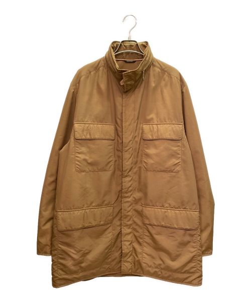 HERMES（エルメス）HERMES (エルメス) 中綿 レザートリミング ナイロンコート ブラウン サイズ:54の古着・服飾アイテム