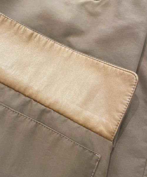 HERMES（エルメス）HERMES (エルメス) 中綿 レザートリミング ナイロンコート ブラウン サイズ:54の古着・服飾アイテム
