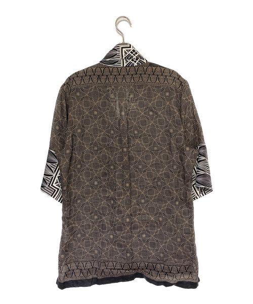 DOLCE & GABBANA（ドルチェ＆ガッバーナ）DOLCE & GABBANA (ドルチェ＆ガッバーナ) 総柄 ストールカラーシャツ ブラウン×ブラック サイズ:40の古着・服飾アイテム