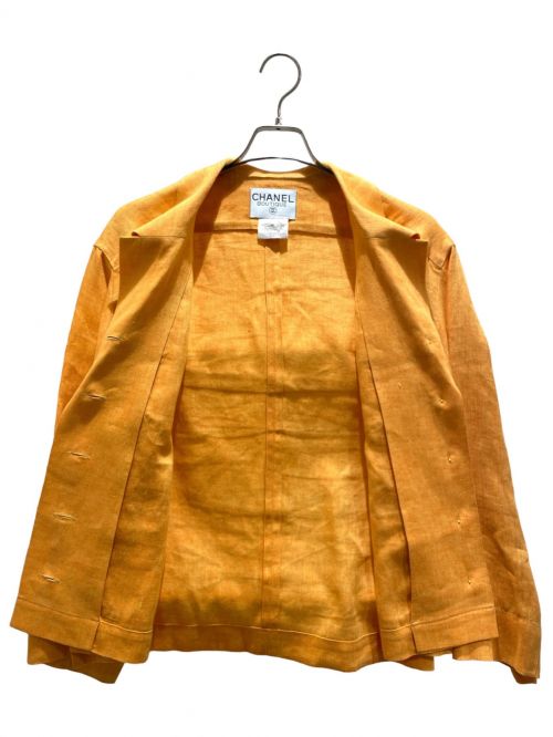 CHANEL（シャネル）CHANEL (シャネル) linen work jacket オレンジ サイズ:38の古着・服飾アイテム