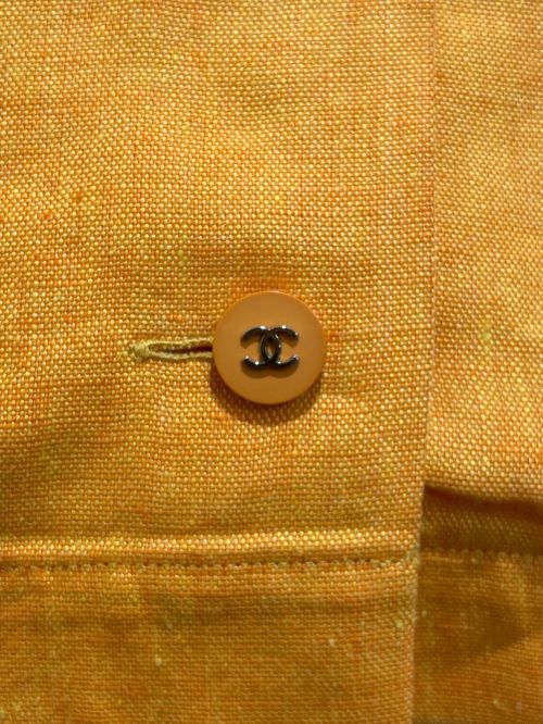 CHANEL（シャネル）CHANEL (シャネル) linen work jacket オレンジ サイズ:38の古着・服飾アイテム