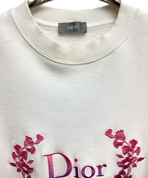 Christian Dior（クリスチャン ディオール）Christian Dior (クリスチャン ディオール) 23SS グラデーションロゴクルーネックスウェット ホワイト サイズ:Mの古着・服飾アイテム