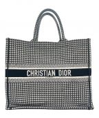 Christian Diorクリスチャン ディオール）の古着「BOOK TOTE LARGE Houndstooth」｜ブラック×ホワイト