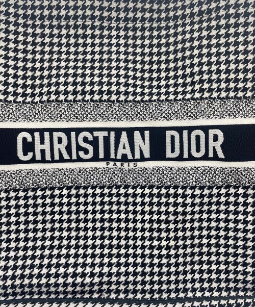 Christian Dior（クリスチャン ディオール）Christian Dior (クリスチャン ディオール) BOOK TOTE LARGE Houndstooth ブラック×ホワイト サイズ:ラージ/Lの古着・服飾アイテム