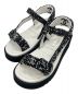 CHANEL（シャネル）の古着「ココ ツイード ストラップ サンダル」｜ブラック×ホワイト