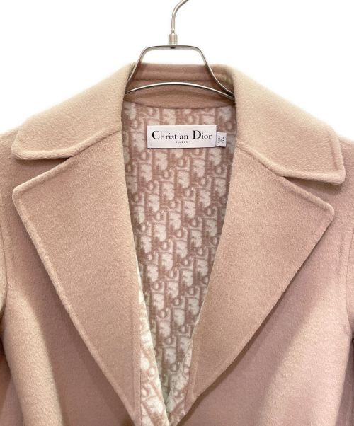 Christian Dior（クリスチャン ディオール）Christian Dior (クリスチャン ディオール) オブリーク ウール ガウンコート ピンク サイズ:38の古着・服飾アイテム