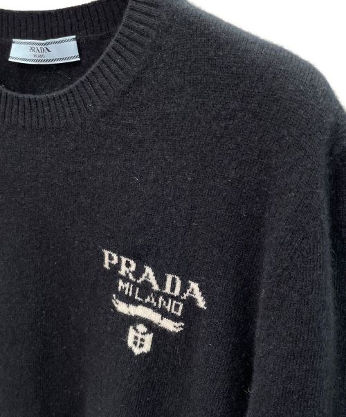 PRADA（プラダ）PRADA (プラダ) カシミアxウール セーター ネイビー サイズ:36の古着・服飾アイテム