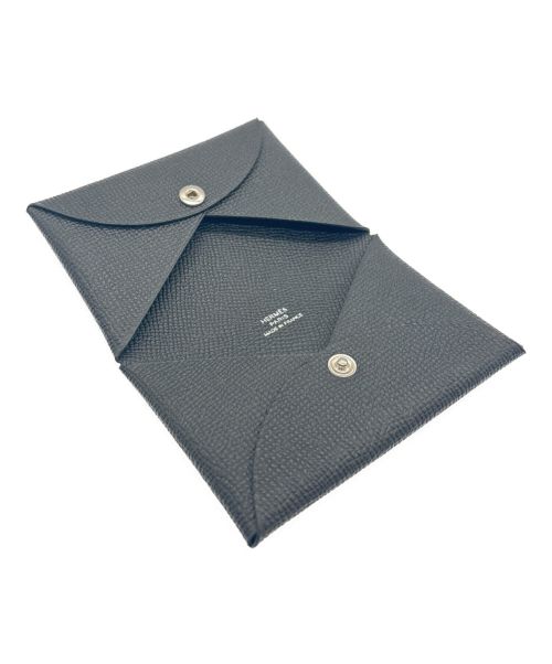 HERMES（エルメス）HERMES (エルメス) カルヴィ カードケース ブラックの古着・服飾アイテム