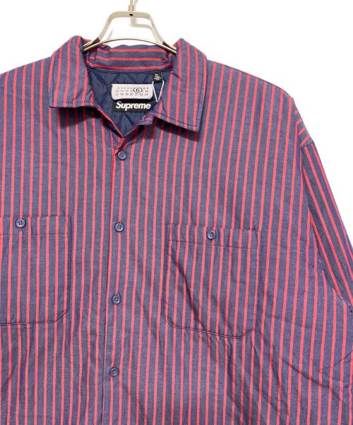 SUPREME（シュプリーム）SUPREME (シュプリーム) MM6 Maison Margiela (エムエムシックス メゾンマルジェラ) パデット シャツ レッド×ネイビー サイズ:５２の古着・服飾アイテム