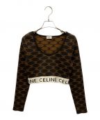 CELINEセリーヌ）の古着「トリンオンフ クロップドトップ」｜ブラウン