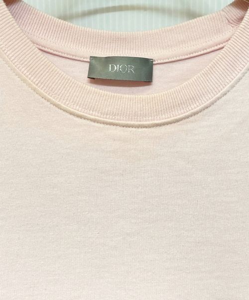 Christian Dior（クリスチャン ディオール）Christian Dior (クリスチャン ディオール) ロゴ刺繍半袖カットソー ピンク サイズ:Mの古着・服飾アイテム