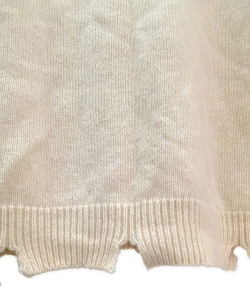 Martin Margiela1（マルタンマルジェラ1）Martin Margiela1 (マルタンマルジェラ1) ダメージ加工デザインカーディガン ベージュ サイズ:Sの古着・服飾アイテム