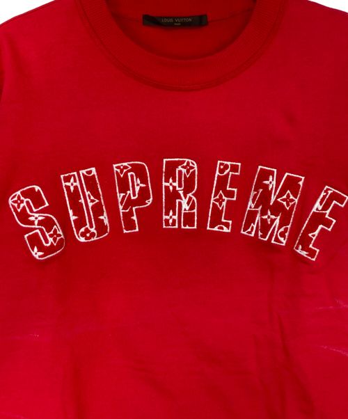 SUPREME（シュプリーム）SUPREME (シュプリーム) LOUIS VUITTON (ルイ ヴィトン) Arc Logo Crewneck レッド サイズ:XSの古着・服飾アイテム