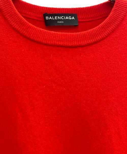 BALENCIAGA（バレンシアガ）BALENCIAGA (バレンシアガ) Logo Crewneck Sweater 485645 レッド サイズ:Ｍの古着・服飾アイテム