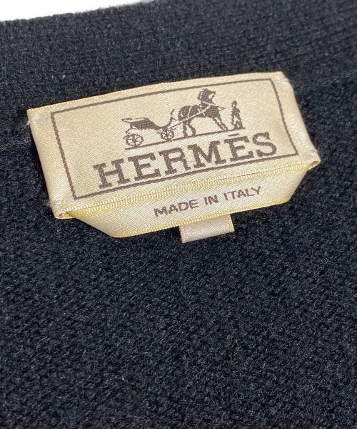 HERMES（エルメス）HERMES (エルメス) スパイダー 刺繍 カーディガン ブラック サイズ:Sの古着・服飾アイテム