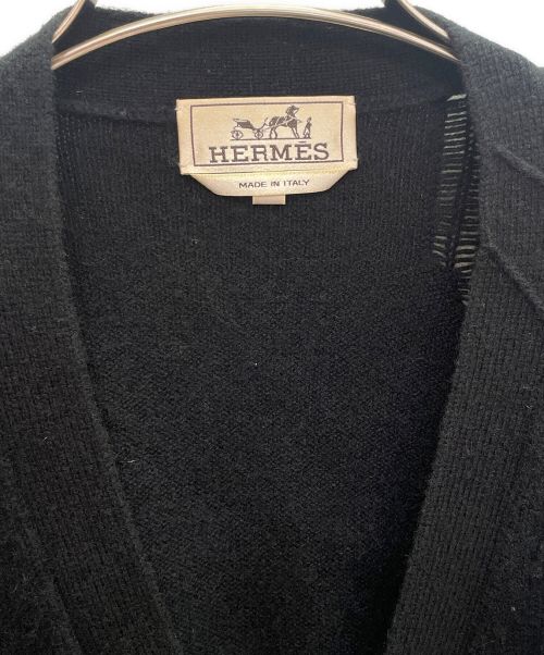 HERMES（エルメス）HERMES (エルメス) スパイダー 刺繍 カーディガン ブラック サイズ:Sの古着・服飾アイテム