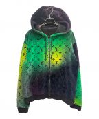 LOUIS VUITTONルイ ヴィトン）の古着「モノグラム ジップ ベルベット フーディ」｜ブラック×グリーン