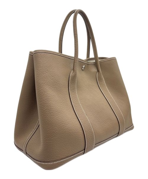 HERMES（エルメス）HERMES (エルメス) ガーデンパーティ PM/シルバー金具/ネゴンダ/エトゥープ/D刻印 エトゥープ サイズ:PMの古着・服飾アイテム