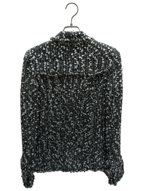 CHANEL（シャネル）CHANEL (シャネル) Coco button tweed jacket ブラック×ホワイト サイズ:36の古着・服飾アイテム