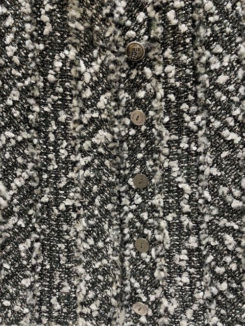 CHANEL（シャネル）CHANEL (シャネル) Coco button tweed jacket ブラック×ホワイト サイズ:36の古着・服飾アイテム