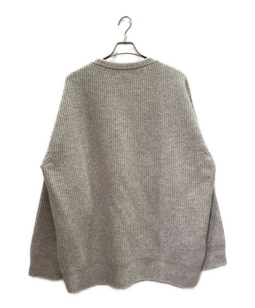 CELINE（セリーヌ）CELINE (セリーヌ) オーバーサイズ ロゴ リブ編セーター グレー サイズ:Mの古着・服飾アイテム