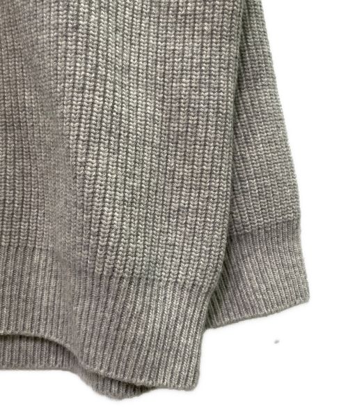 CELINE（セリーヌ）CELINE (セリーヌ) オーバーサイズ ロゴ リブ編セーター グレー サイズ:Mの古着・服飾アイテム