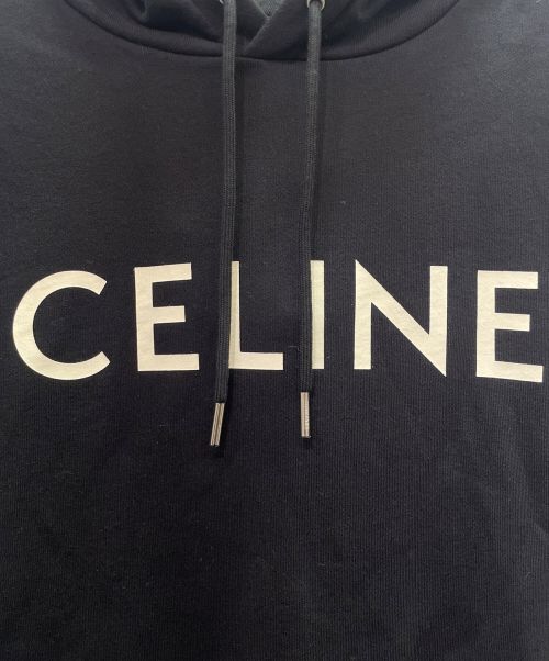 CELINE（セリーヌ）CELINE (セリーヌ) CELINE ルーズ フーディー ブラック サイズ:XLの古着・服飾アイテム