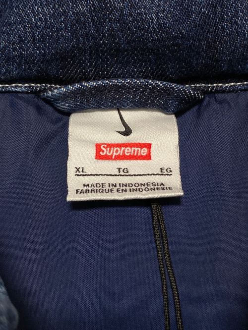 NIKE（ナイキ）NIKE (ナイキ) SUPREME (シュプリーム) Denim Puffer Vest インディゴ サイズ:Lの古着・服飾アイテム