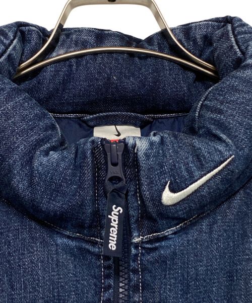 NIKE（ナイキ）NIKE (ナイキ) SUPREME (シュプリーム) Denim Puffer Vest インディゴ サイズ:Lの古着・服飾アイテム