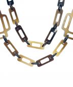 HERMESエルメス）の古着「HORN AND LAQUER ラッカー リズム ネックレス」｜ブラウン×ブルー