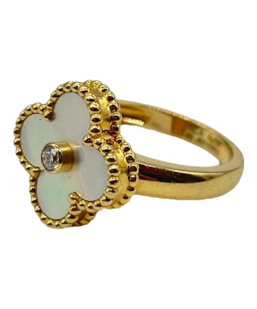 VAN CLEEF & ARPELS（ヴァンクリーフ＆アーペル）VAN CLEEF & ARPELS (ヴァンクリーフ＆アーペル) ヴィンテージ アルハンブラリング 1P ダイヤ サイズ:ヴィンテージ/49/9号の古着・服飾アイテム