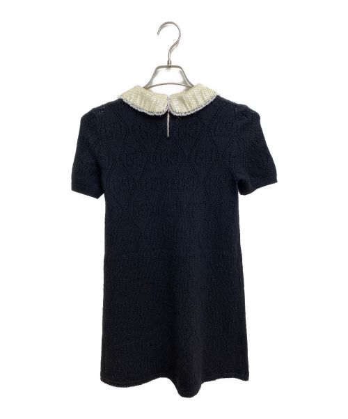 GUCCI（グッチ）GUCCI (グッチ) GGレースニットワンピース ブラック サイズ:XXSの古着・服飾アイテム