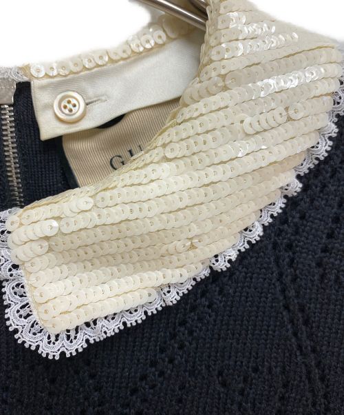 GUCCI（グッチ）GUCCI (グッチ) GGレースニットワンピース ブラック サイズ:XXSの古着・服飾アイテム
