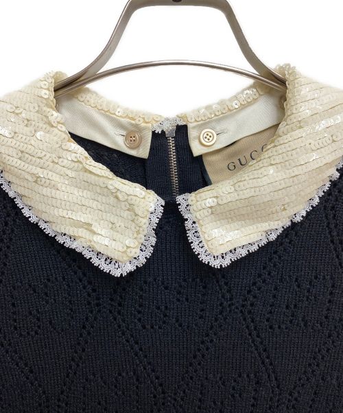 GUCCI（グッチ）GUCCI (グッチ) GGレースニットワンピース ブラック サイズ:XXSの古着・服飾アイテム