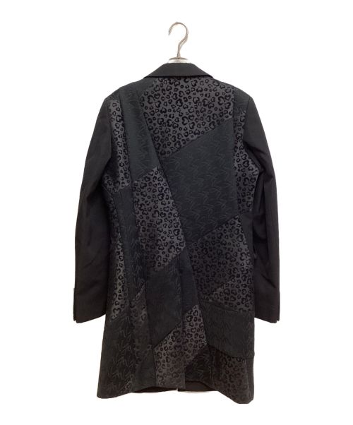 COMME des GARCONS HOMME PLUS（コムデギャルソンオムプリュス）COMME des GARCONS HOMME PLUS (コムデギャルソンオムプリュス) 総柄切り替えチェスターコート ブラック サイズ:Sの古着・服飾アイテム