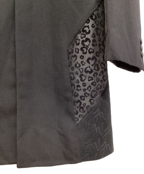 COMME des GARCONS HOMME PLUS（コムデギャルソンオムプリュス）COMME des GARCONS HOMME PLUS (コムデギャルソンオムプリュス) 総柄切り替えチェスターコート ブラック サイズ:Sの古着・服飾アイテム