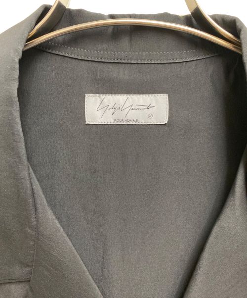 Yohji Yamamoto pour homme（ヨウジヤマモト プールオム）Yohji Yamamoto pour homme (ヨウジヤマモト プールオム) フラシPKB・花　オープンカラーシャツ ブラック サイズ:2の古着・服飾アイテム