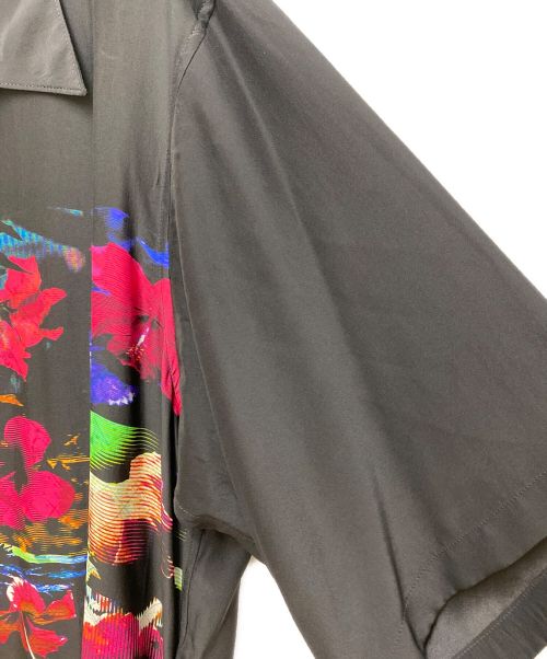 Yohji Yamamoto pour homme（ヨウジヤマモト プールオム）Yohji Yamamoto pour homme (ヨウジヤマモト プールオム) フラシPKB・花　オープンカラーシャツ ブラック サイズ:2の古着・服飾アイテム
