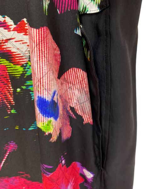 Yohji Yamamoto pour homme（ヨウジヤマモト プールオム）Yohji Yamamoto pour homme (ヨウジヤマモト プールオム) フラシPKB・花　オープンカラーシャツ ブラック サイズ:2の古着・服飾アイテム