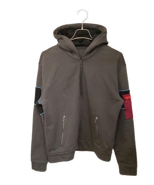 PRADA（プラダ）PRADA (プラダ) ジップアップコットンフーディ グレー サイズ:Mの古着・服飾アイテム